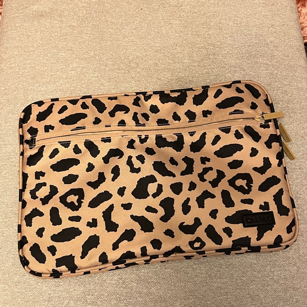 Calpak cheetah padded laptop sleeve 15-17 inch
